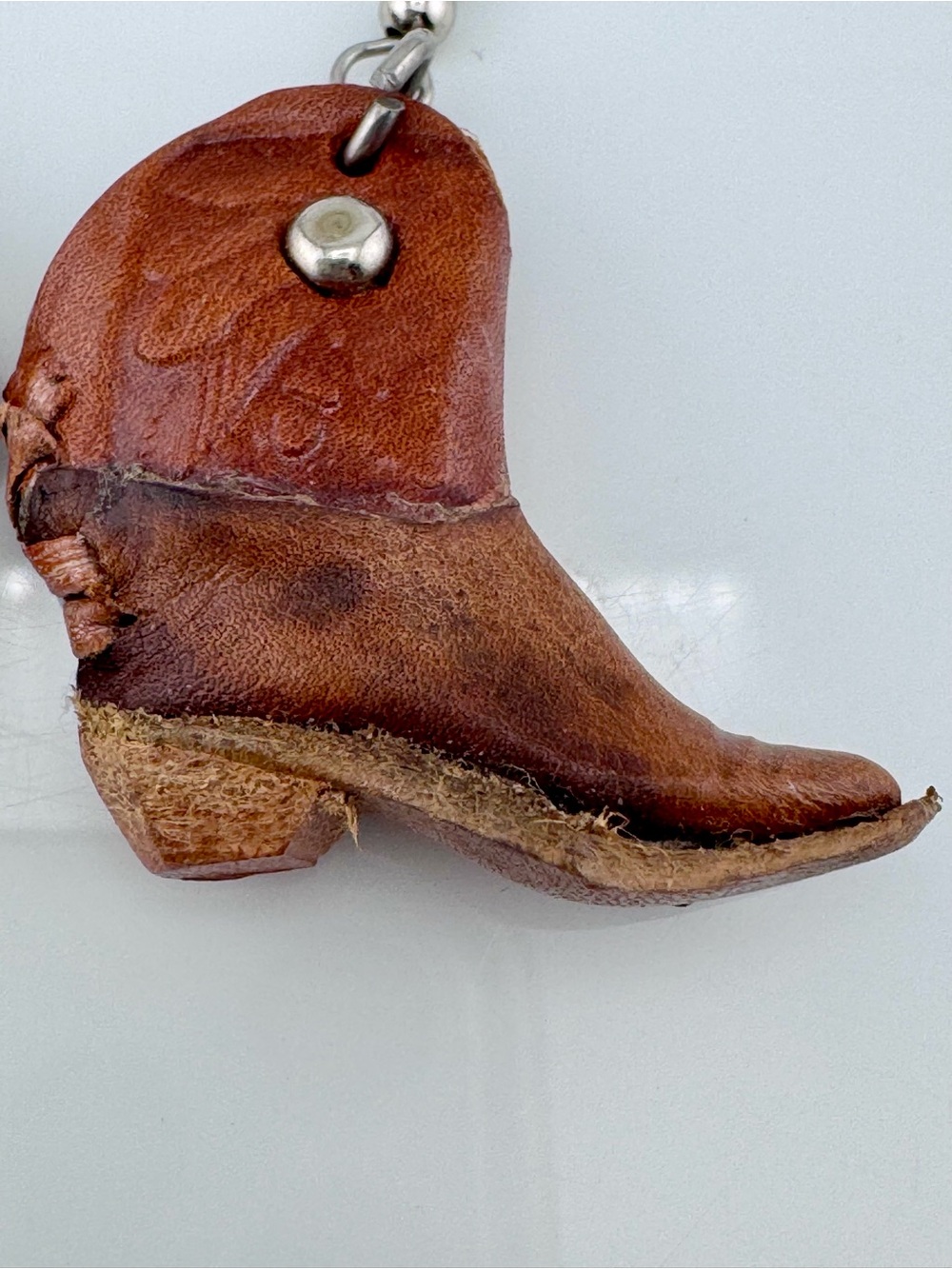 Brown Leather Cowboy Boot Earrings Western Cowgirl Tooled Dangle Jewelry - Picture 4 of 16